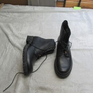 Havana Joe Mens Boots 8 41EU Black Leather Lace Up Chukka Combat Chunky Ankle